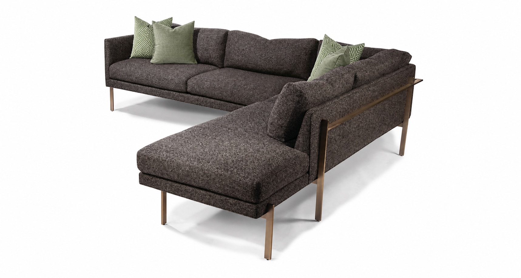 Bronze-gray sectional by Thayer Coggin