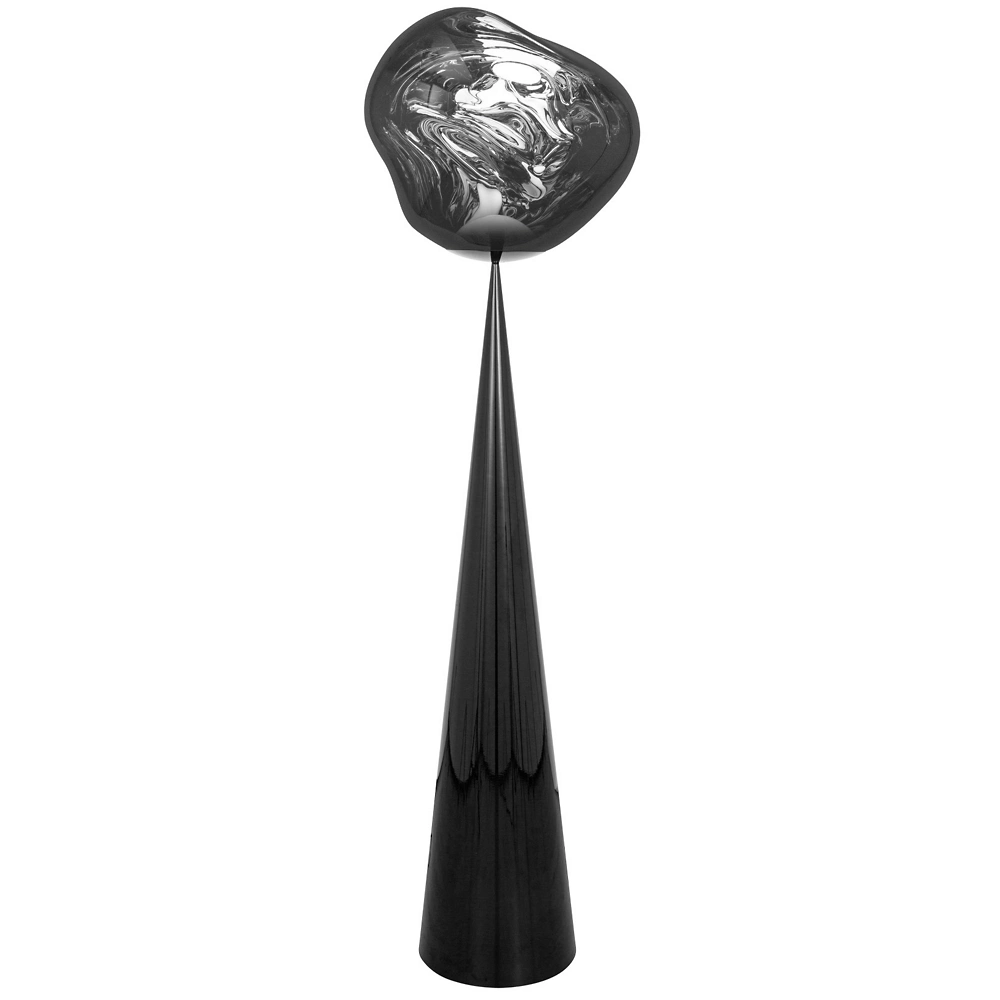 Melt Cone Fat LED floor lamp in chrome black